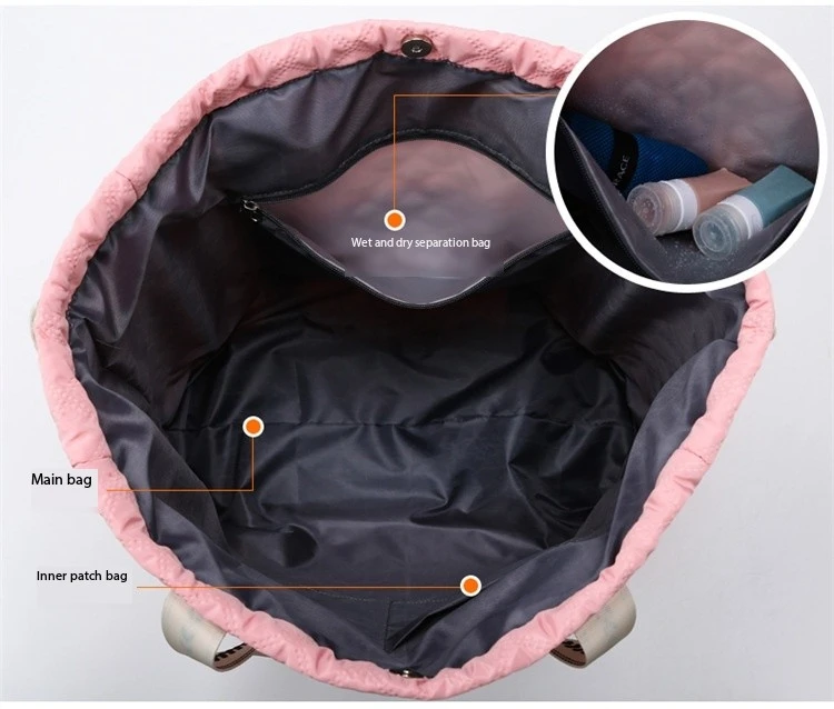 Women Sports Gym Backpack Wet Dry Waterproof Handbag Lingge Large Capacity Travel Duffle Bag Tote Bag Fitness Training Yoga Bags