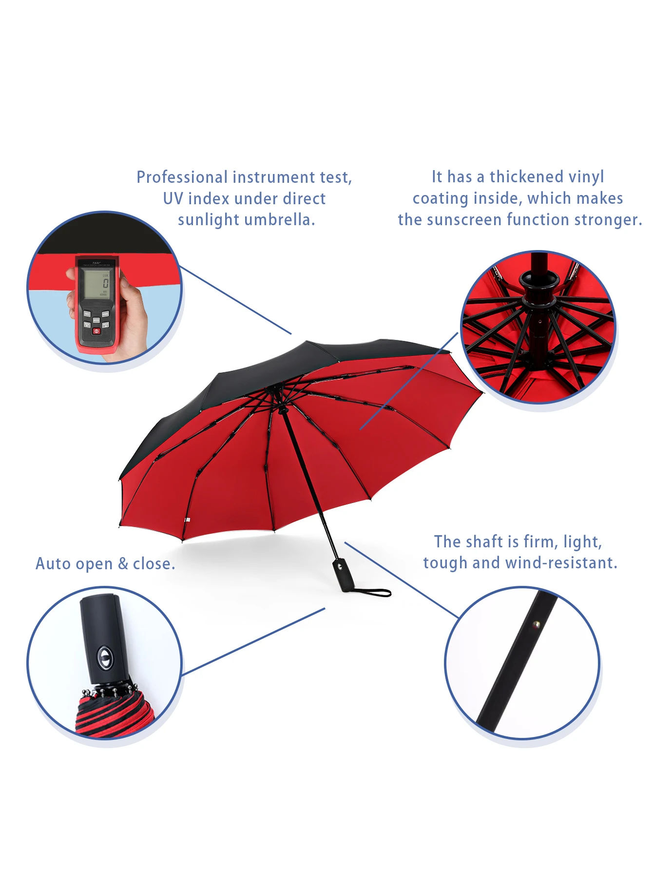 Windproof Double Layer Fully Automatic Resistant Umbrella