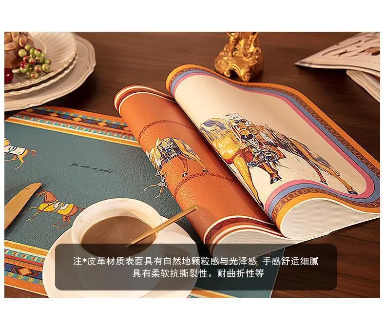 Light Luxury Nordic Style Placemat PVC Waterproof Oil-Proof Table Mat Disposable Anti-Scald Western-Style Placemat