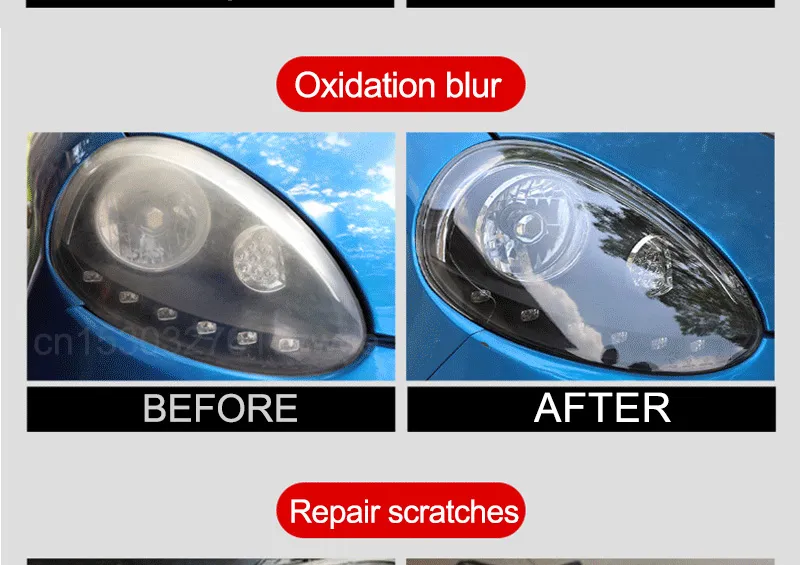 OEM Car Headlight Restoration Polishing Kits Headlamp Repair Kits Car Light Polisher Cleaning Paste Car Paint Care Refurbish Agent