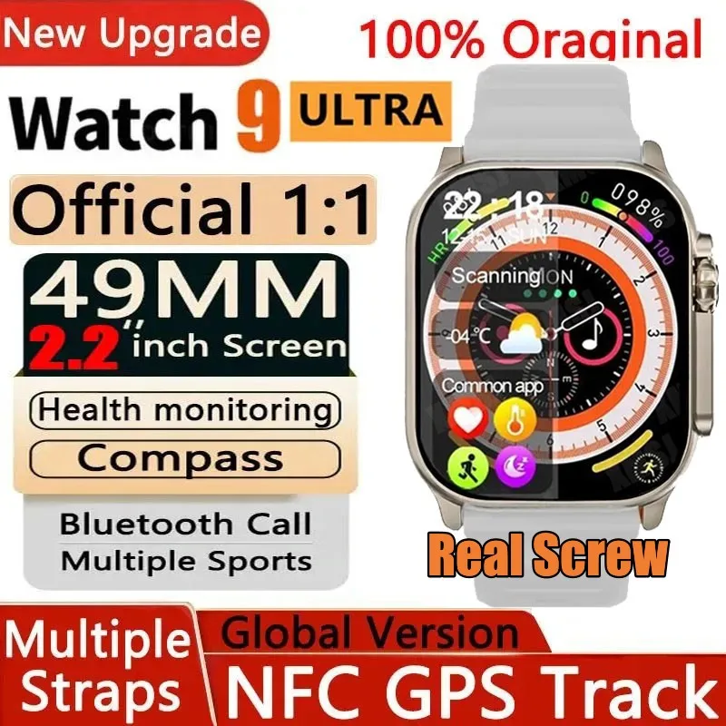 New Watch 9 Ultra Smart Watch 49mm 2023 New NFC Men Women GPS Track Bluetooth Call BT Music Games Wireless Charging Smartwatch