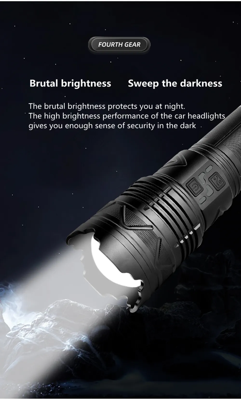 OEM High Power Led Flashlight Super Bright Long Range Torch Rechargeable Ultra Powerful Outdoor Tactical Hand Lamp Camping Lantern