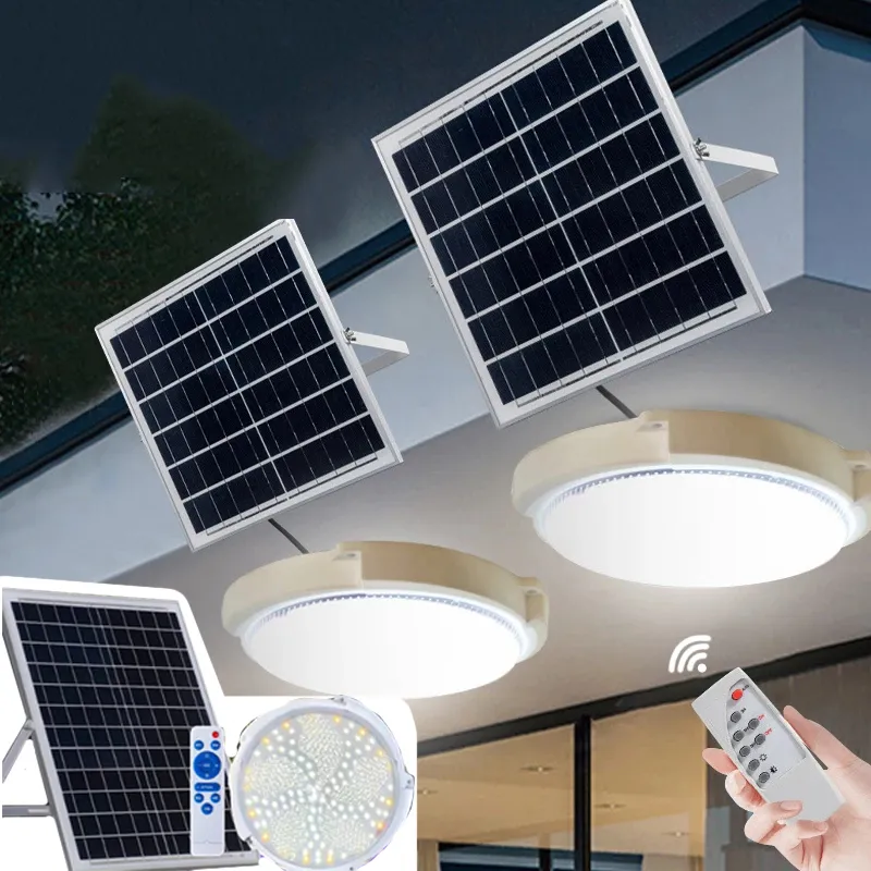 OEM 60/500W LED Solar Ceiling Light Pendant Light Outdoor Indoor Solar-Power Lamp with Line Corridor Light for Garden Decoration Hot
