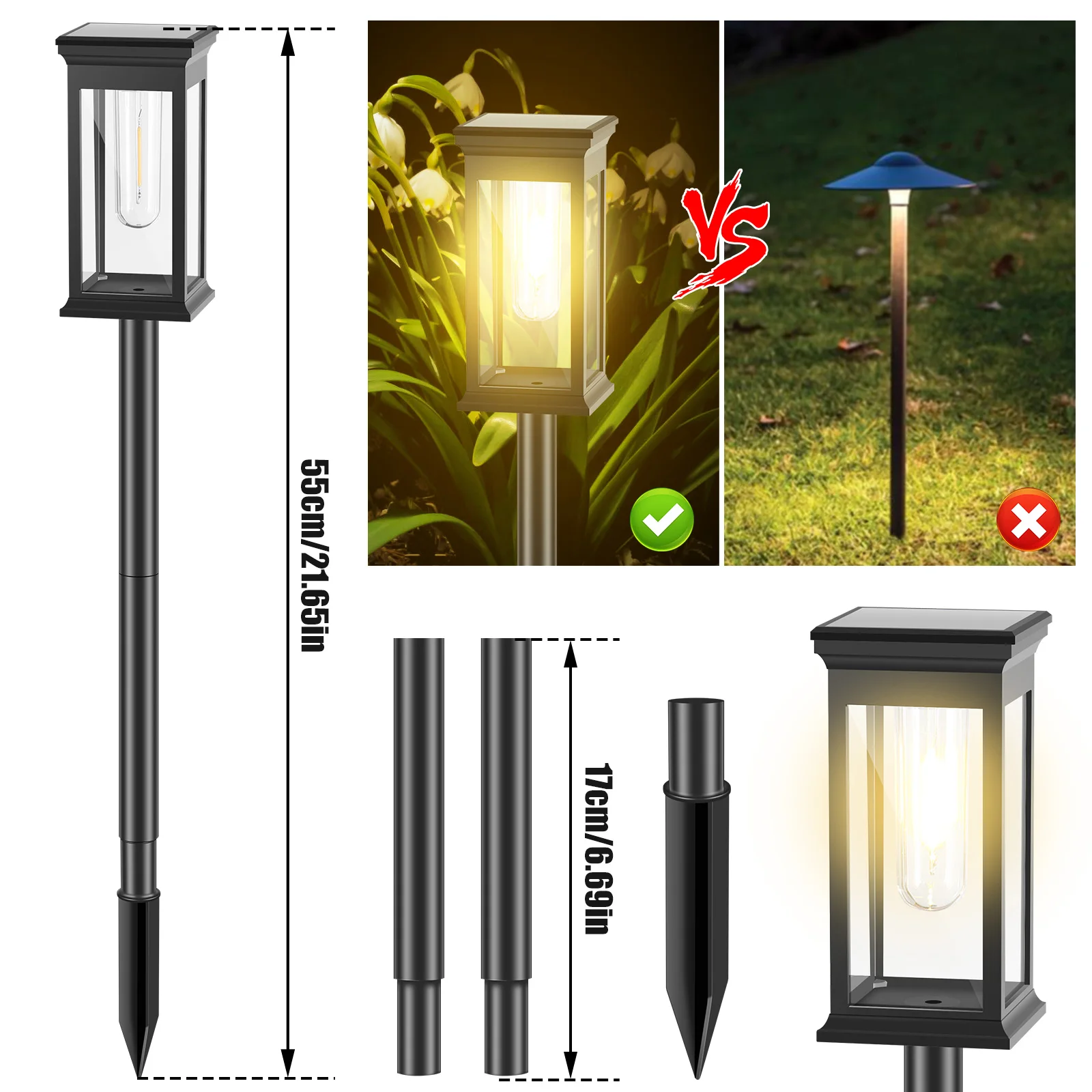 OEM 4Pcs Solar Pathway Lights IP65 Waterproof Solar power Lawn Light Outdoor LED Landscape Lighting Garden for Patio Yard Walkway