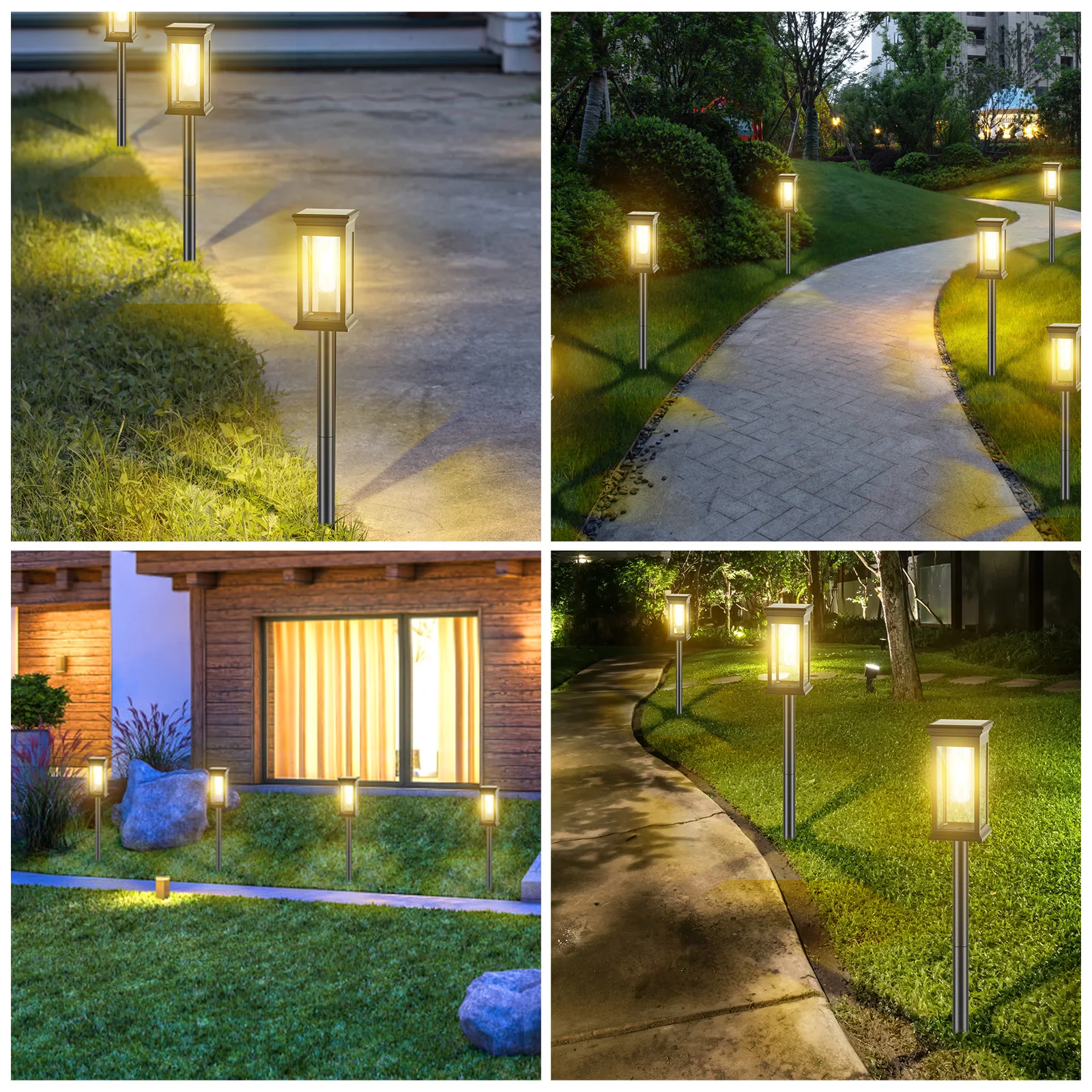 OEM 4Pcs Solar Pathway Lights IP65 Waterproof Solar power Lawn Light Outdoor LED Landscape Lighting Garden for Patio Yard Walkway