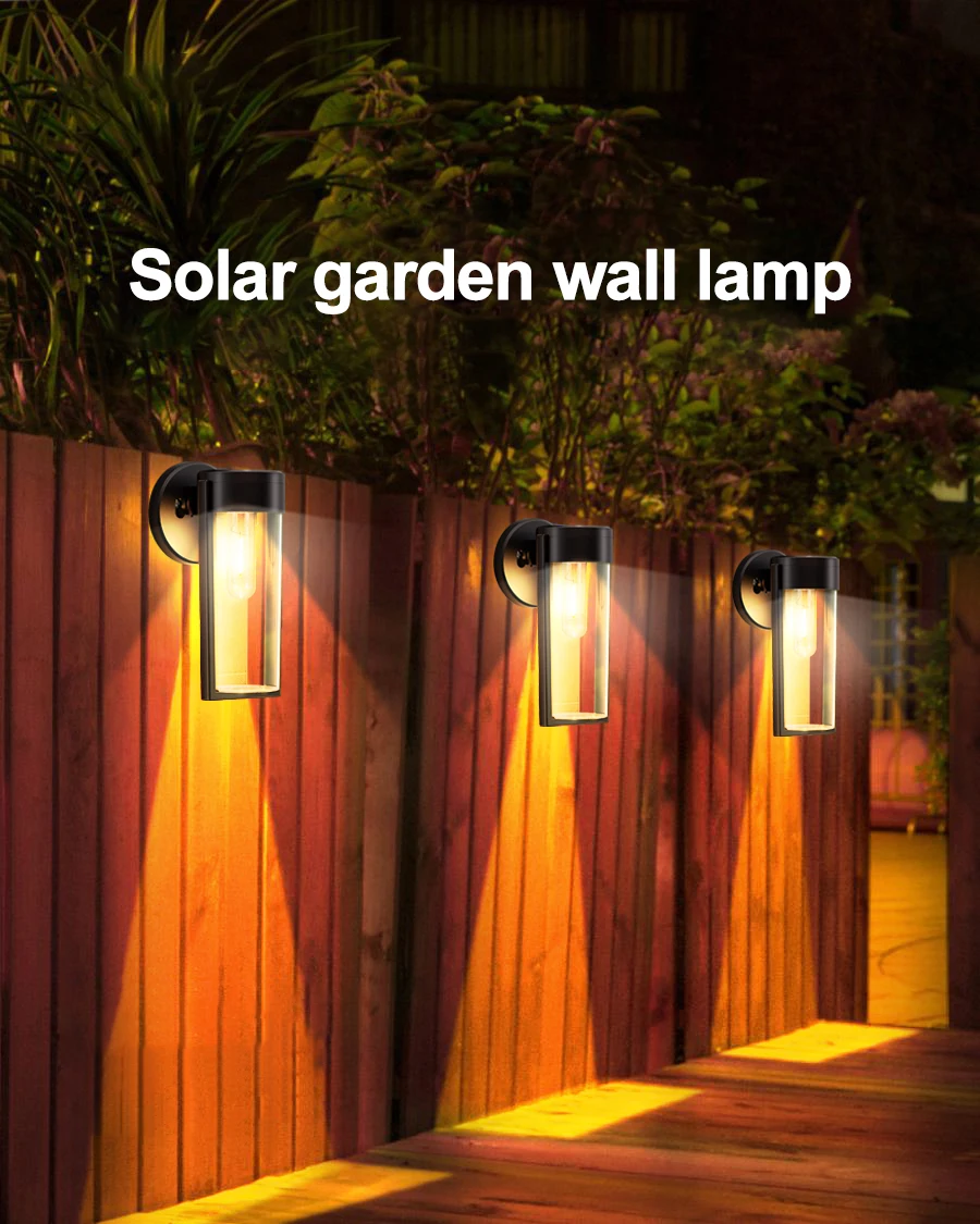 OEM LED Wall Solar Lights Outdoor Fence Solar Garden Lights Deck Lights Decor Waterproof Solar Backyard Garden Patio Yard Porch Deco