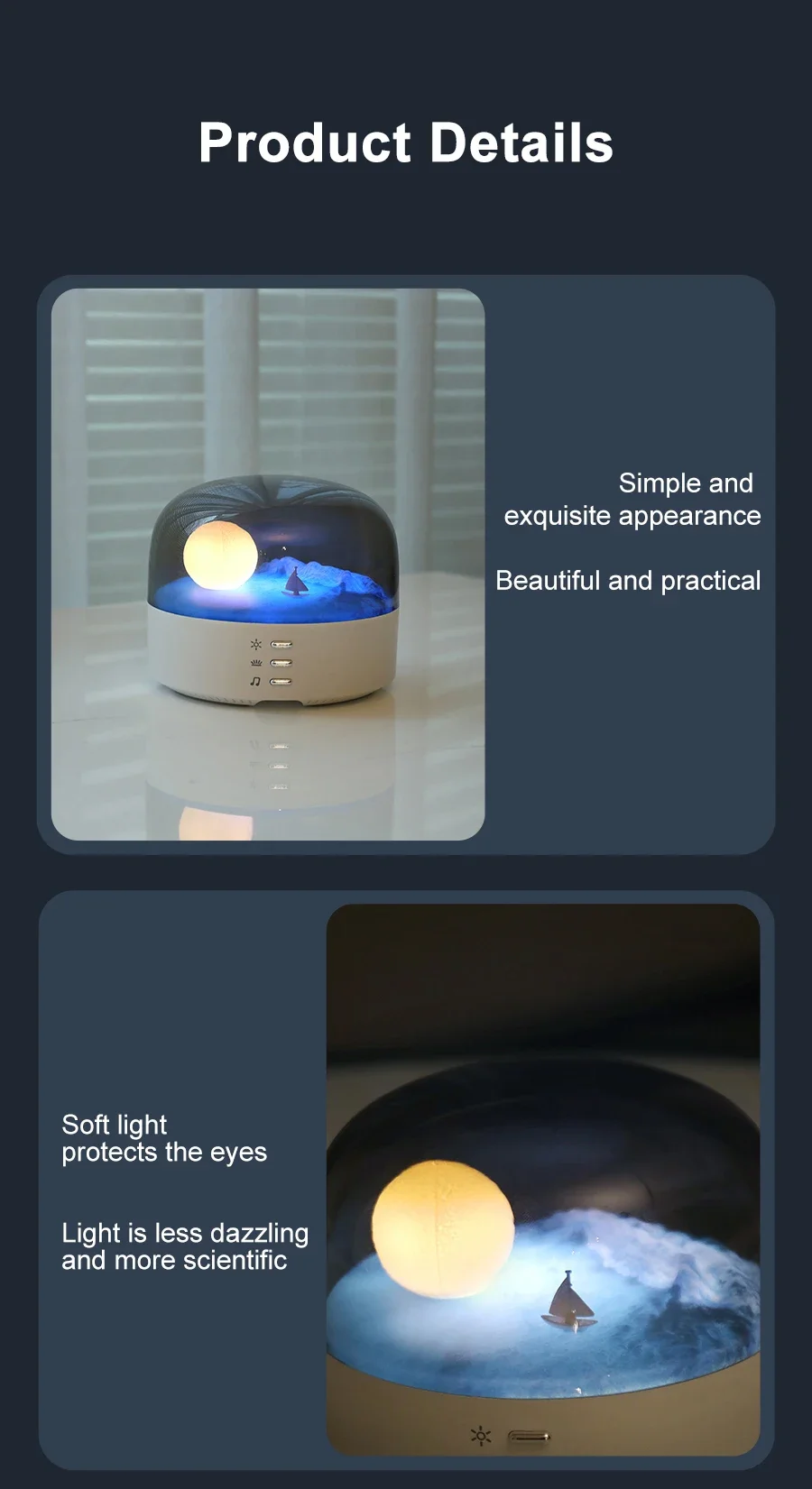 OEM Creative Moon Bluetooth Speaker LED Night Light Wireless Bluetooth Charging Dimming Atmosphere Table Light Indoor Speakers 스피커