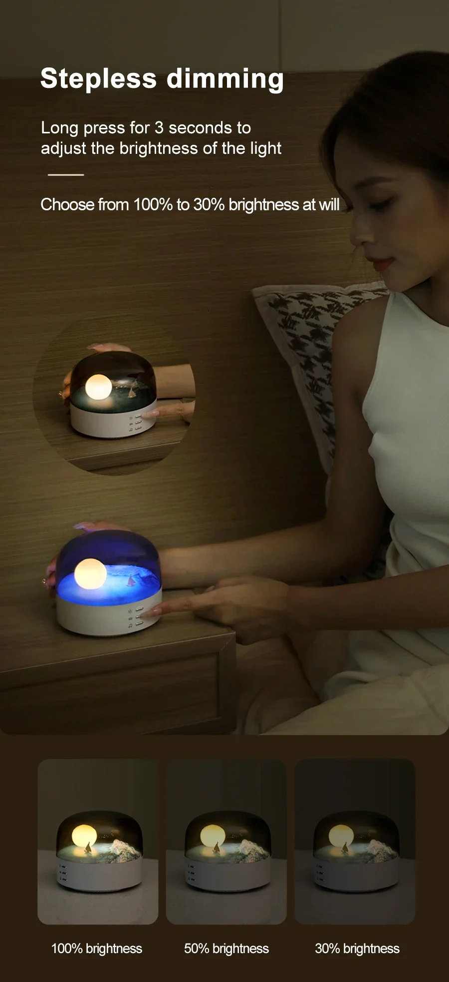 OEM Creative Moon Bluetooth Speaker LED Night Light Wireless Bluetooth Charging Dimming Atmosphere Table Light Indoor Speakers 스피커