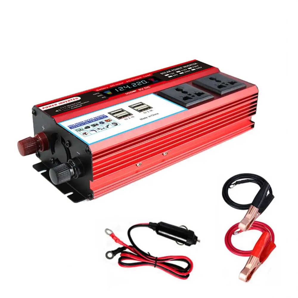 Peak Car Power Inverter 12V DC to 110V 120V Converter LCD 4 USB Charger Cars Electrical Power Socket