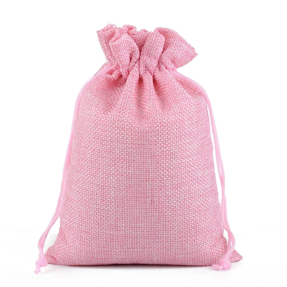 2-10Pcs Jute Drawstring Natural Burlap Bag Jute Gift Bags Multi Size Jewelry Packaging Wedding Diy Burlap Bags Customizable Logo