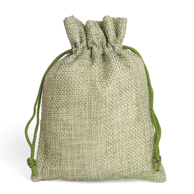 2-10Pcs Jute Drawstring Natural Burlap Bag Jute Gift Bags Multi Size Jewelry Packaging Wedding Diy Burlap Bags Customizable Logo