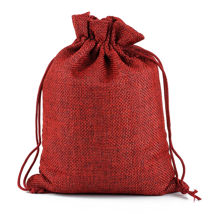 2-10Pcs Jute Drawstring Natural Burlap Bag Jute Gift Bags Multi Size Jewelry Packaging Wedding Diy Burlap Bags Customizable Logo