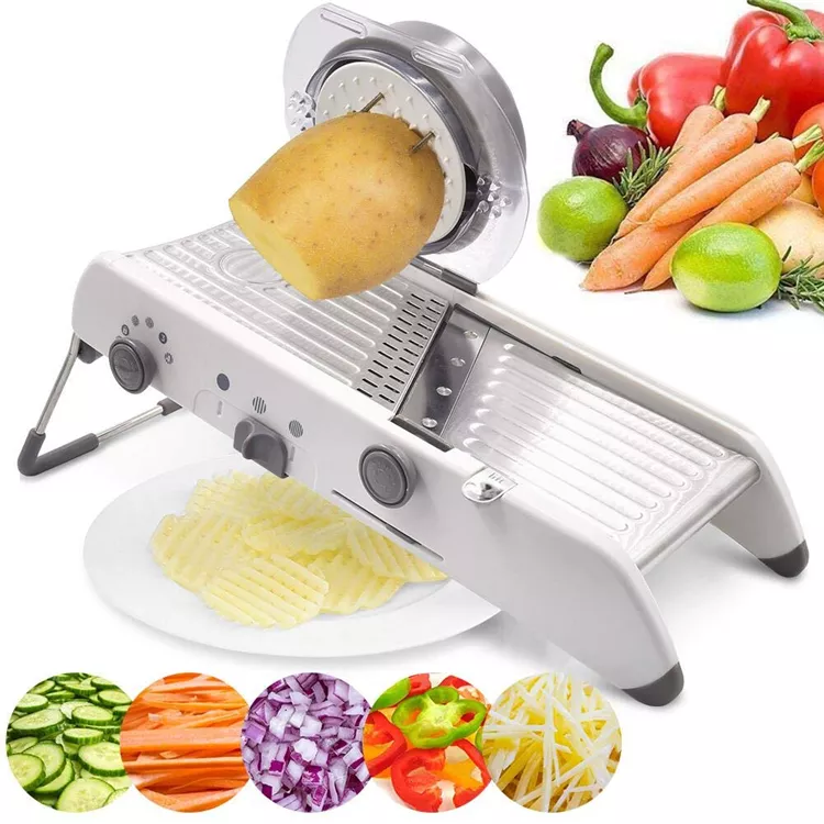 18 Types Adjustable Mandoline Slicer Stainless Steel Vegetable Julienner Grater Onion Potato Slicer Cutter KC0326