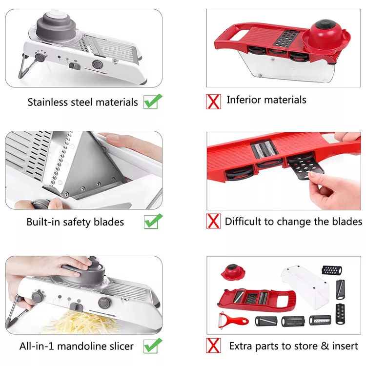 18 Types Adjustable Mandoline Slicer Stainless Steel Vegetable Julienner Grater Onion Potato Slicer Cutter KC0326