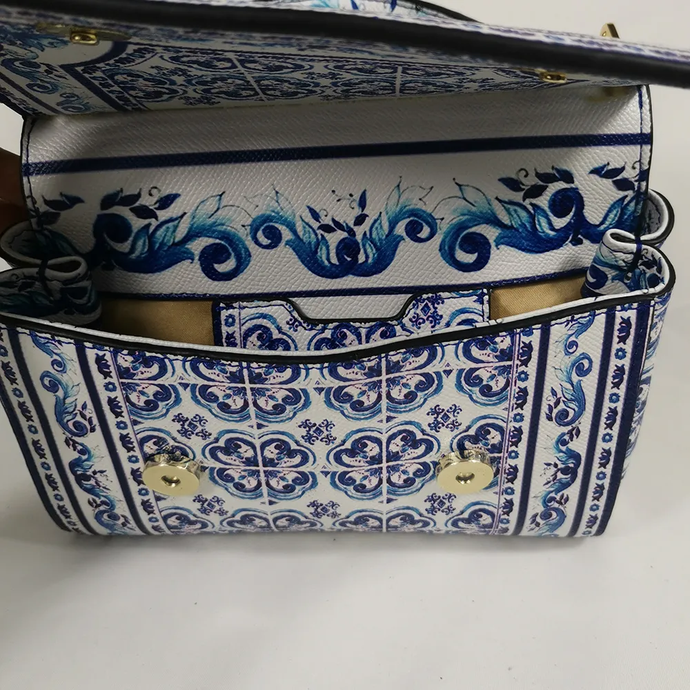 OEM classic Fashion bag evening bag flower handbag luxury handbag shoulder diagonal bag banquet party lady elegant spring blue