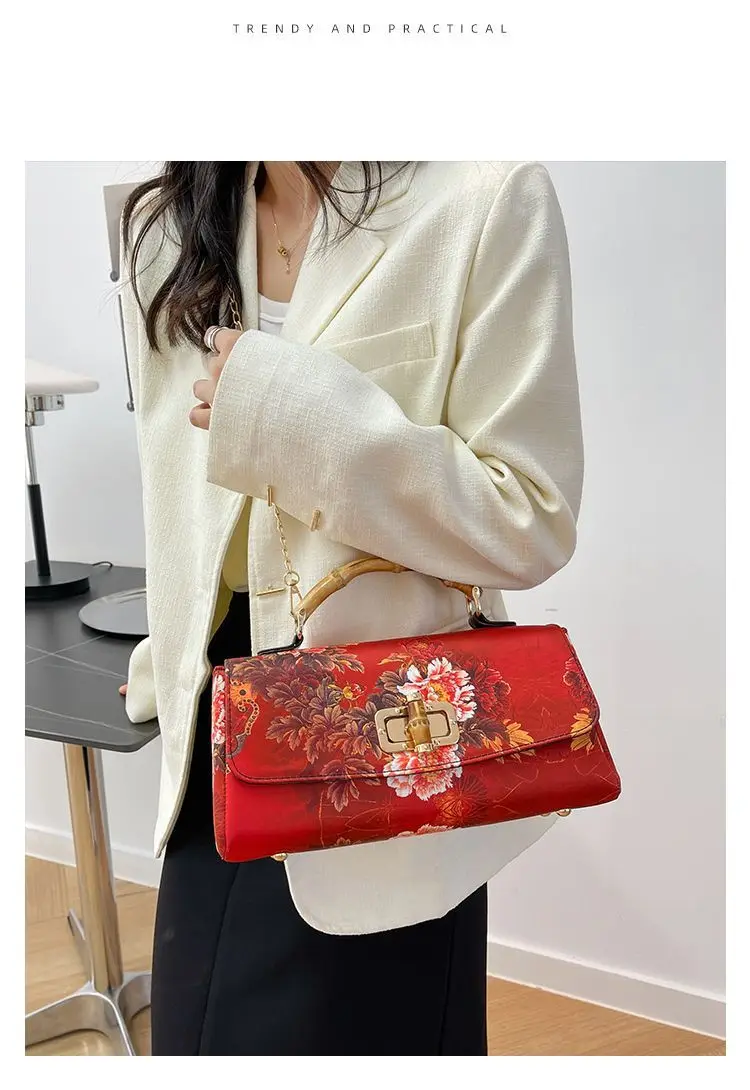 OEM Vintage Bamboo Hand Bag Pure Handmade Bags for Women Shoulder Crossbody Bag Chain Bags Women's Handbags Purses