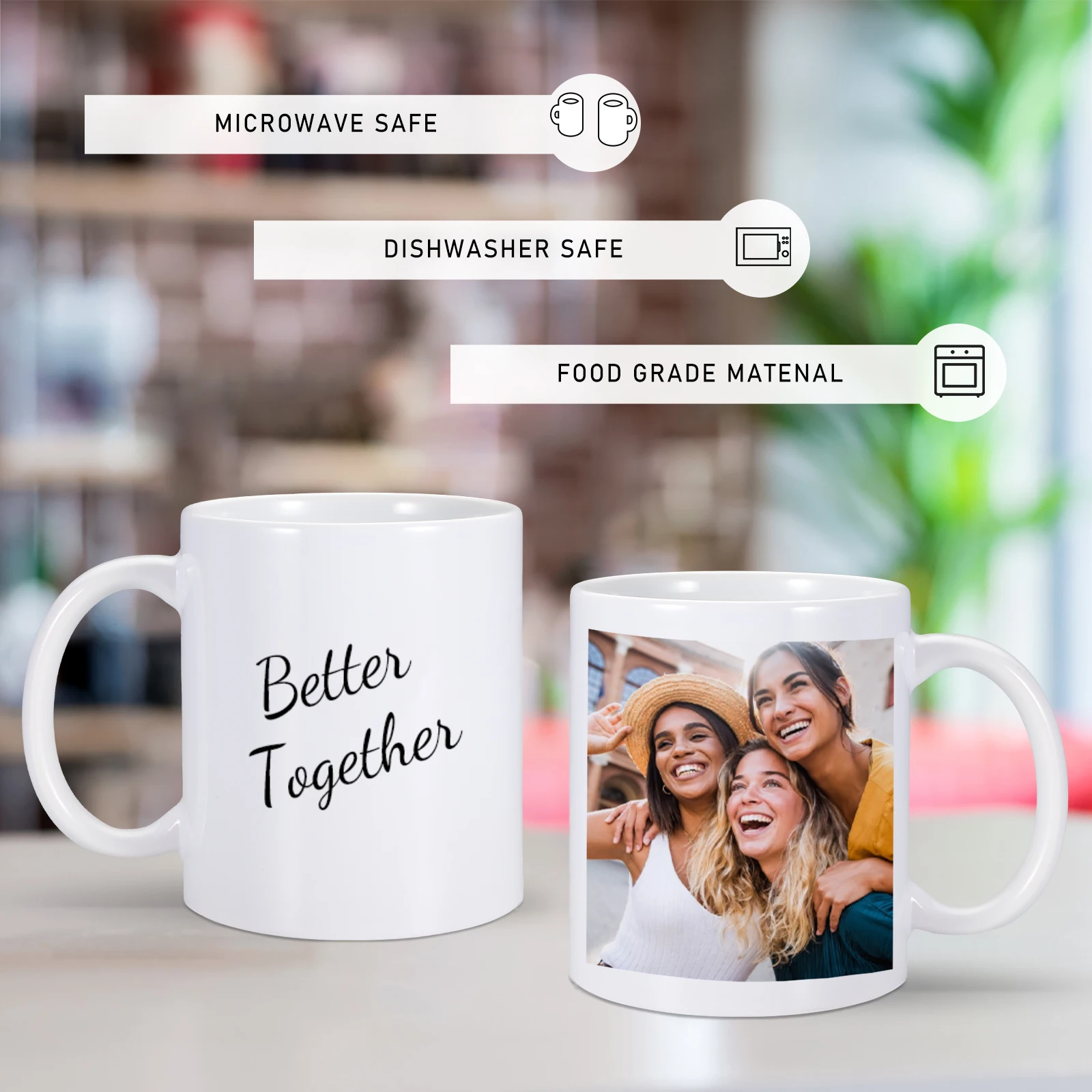 11OZ/330ML Customized Photo Text LOGO Mugs Exclusive Coffee Mug with Picture Ceramics Cups Milk Cup for Friends Couple Gifts