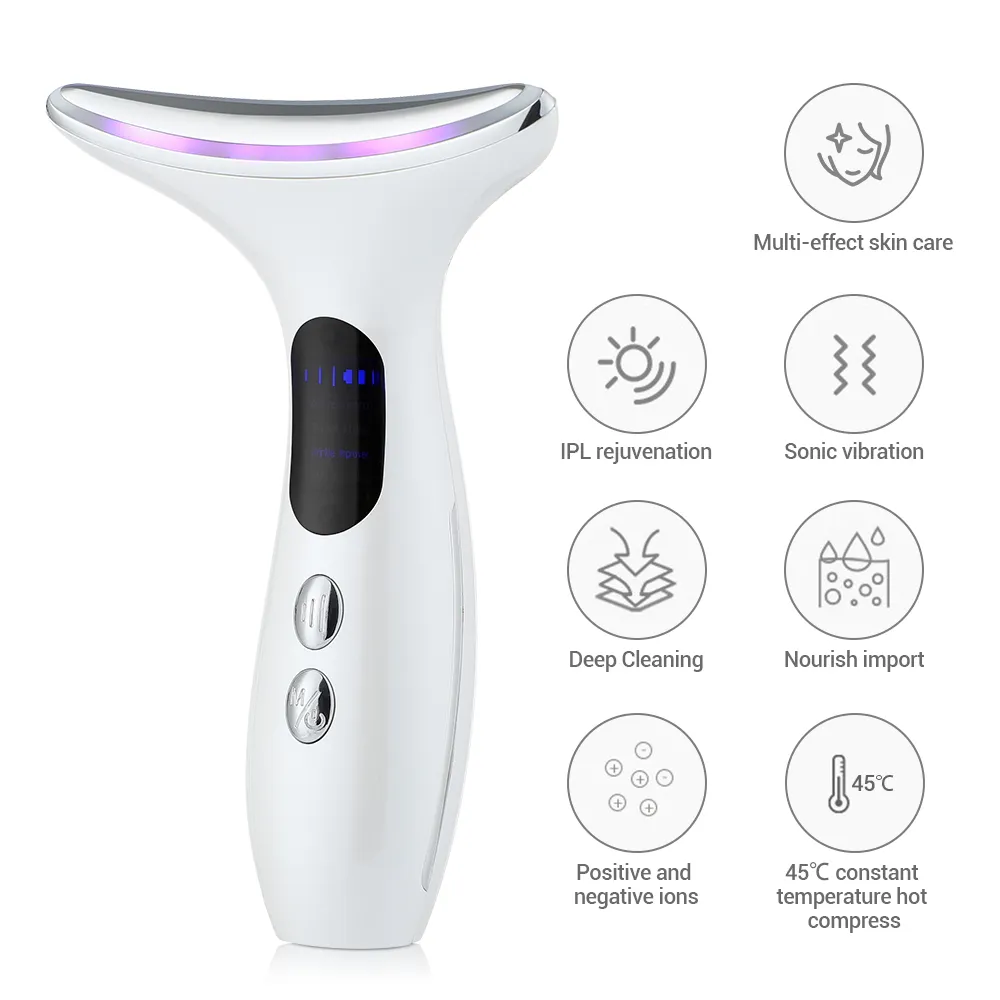 OEM EMS Microcurrent Face Neck Beauty Device LED Photon Firming Rejuvenation Tightening Wrinkle Removal Skin Care Facial Therapy