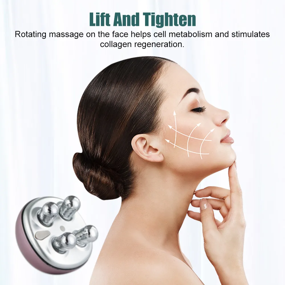 3D Facial Roller EMS Micro Current Tighten Skin Firming Face-lifting Device Skin Remove Edema Fades Fine Lines Massager