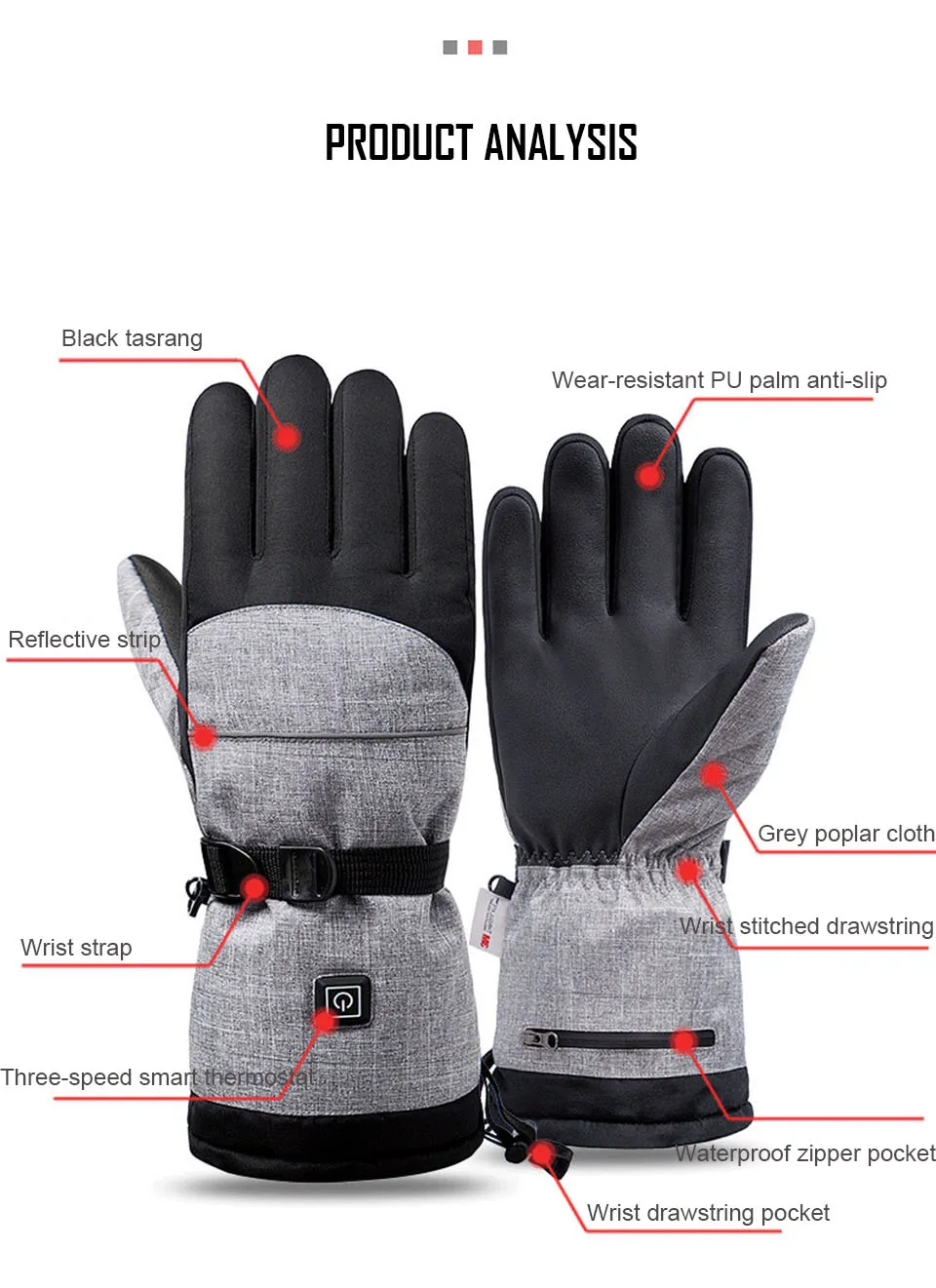 Winter Gloves 3M Cotton Heating Hand Warmer Electric Thermal Gloves Waterproof Snowboard Cycling Motorcycle Bicycle Ski Outdoor