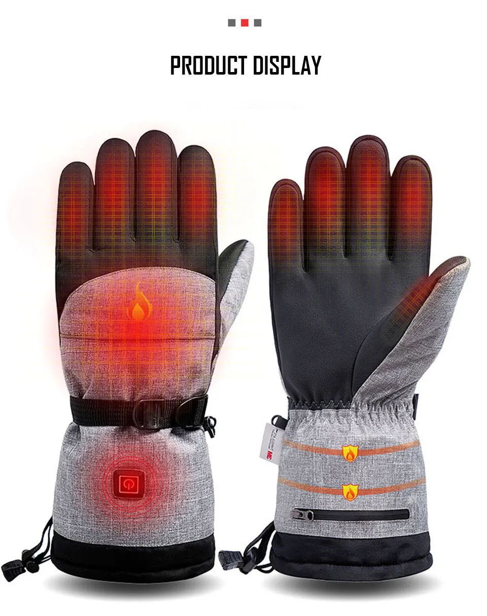 Winter Gloves 3M Cotton Heating Hand Warmer Electric Thermal Gloves Waterproof Snowboard Cycling Motorcycle Bicycle Ski Outdoor