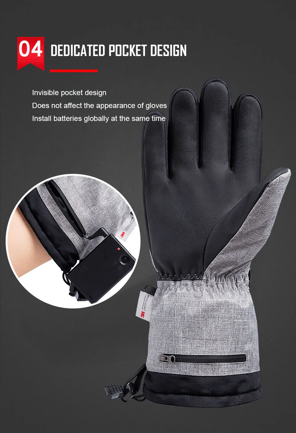 Winter Gloves 3M Cotton Heating Hand Warmer Electric Thermal Gloves Waterproof Snowboard Cycling Motorcycle Bicycle Ski Outdoor