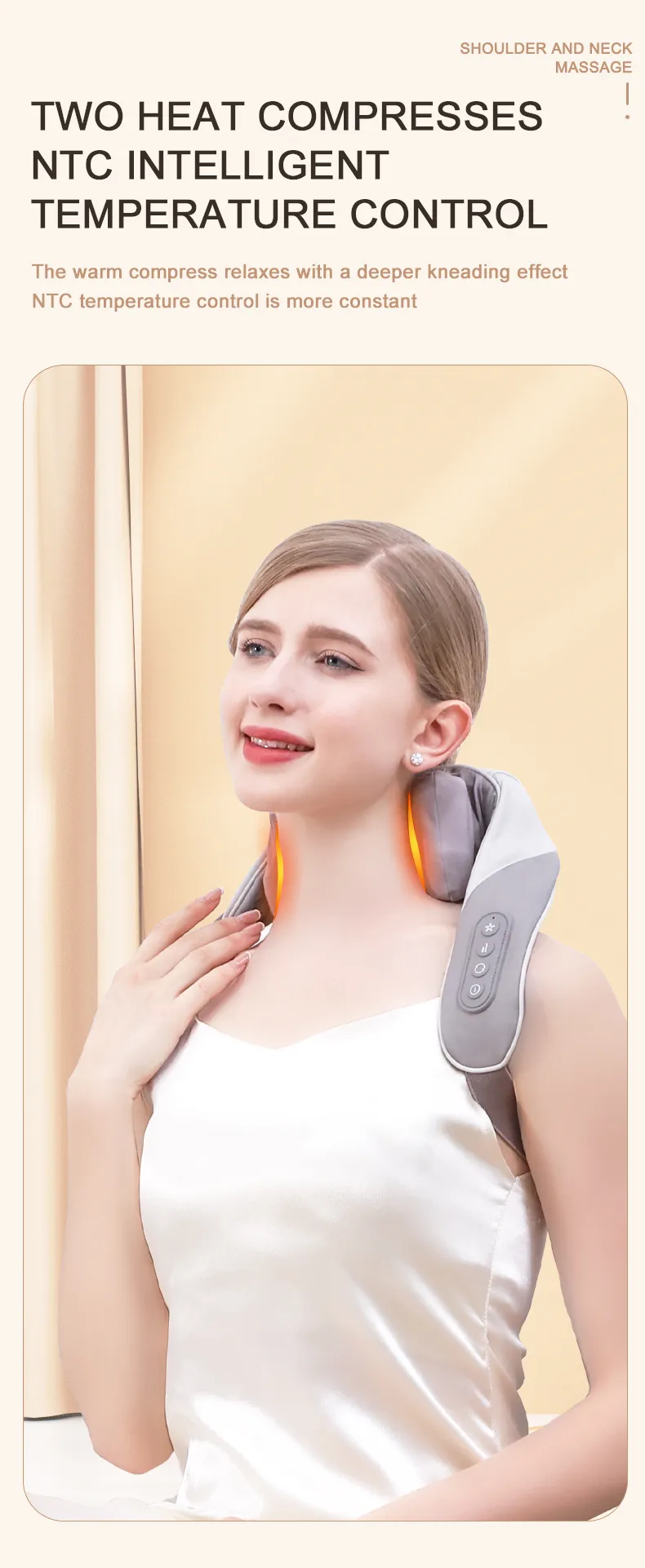 Neck and Back Massager with Soothing Heat  Wireless Electric Deep Tissue 5D Kneading Massage Pillow Shoulder Leg Body