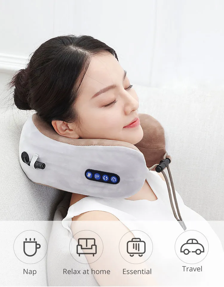 Electric Neck Massager U shaped Pillow Multifunctional Portable Shoulder Cervical Massager Outdoor Home Car Relaxing Massage