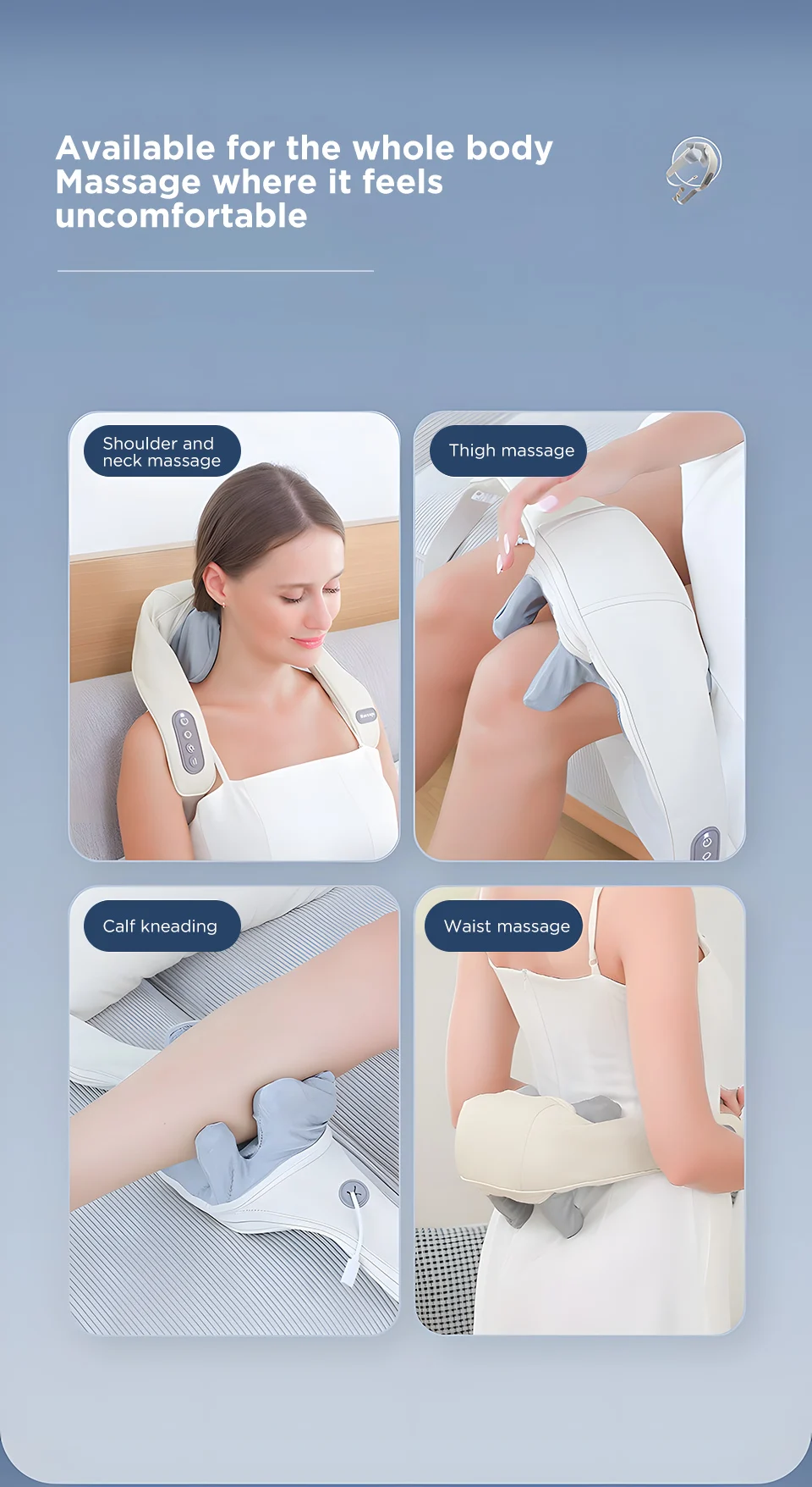 Multi-functional U-shaped simulation human kneading clip massage cape Cervical spine massager Shoulder & Back Massager