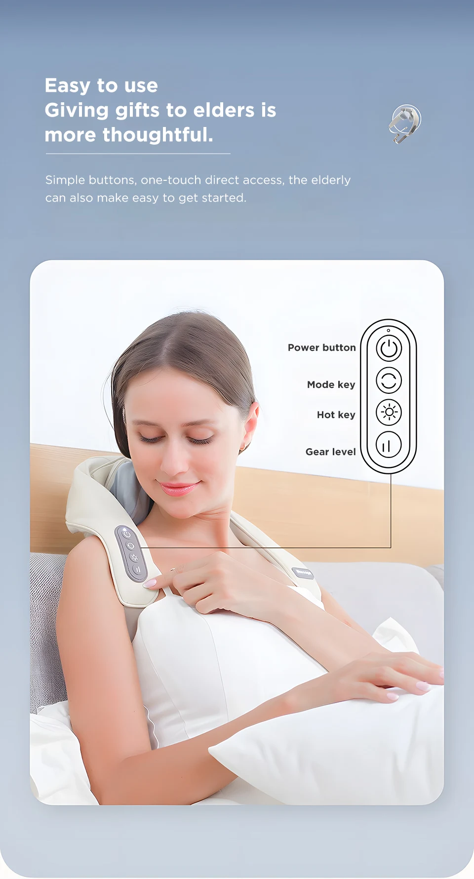 Multi-functional U-shaped simulation human kneading clip massage cape Cervical spine massager Shoulder & Back Massager