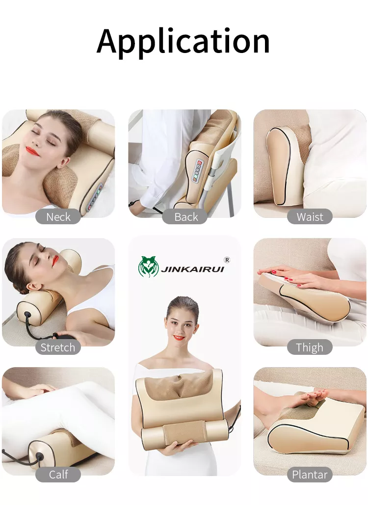 Neck Massage Pillow Electrical Cervical Traction Massager Wormwood Hot Compress Relief Back Shoulder Pain Body Health