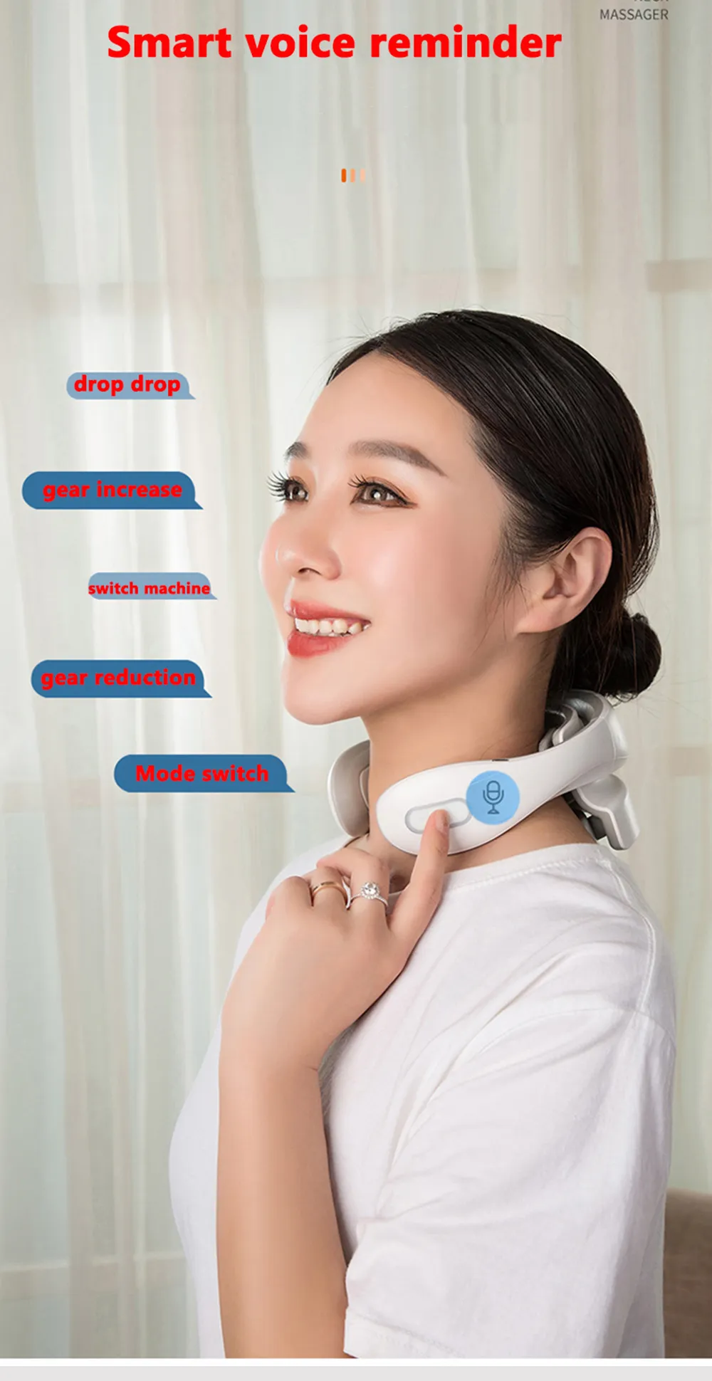 Smart Back And Neck Massager Instrument Shoulder Neck Massage Cervical Vertebra Health Care Vibrator Heating Relieve Pain Muscle