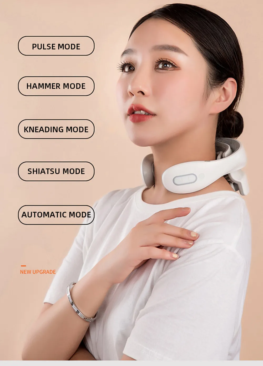 Smart Back And Neck Massager Instrument Shoulder Neck Massage Cervical Vertebra Health Care Vibrator Heating Relieve Pain Muscle