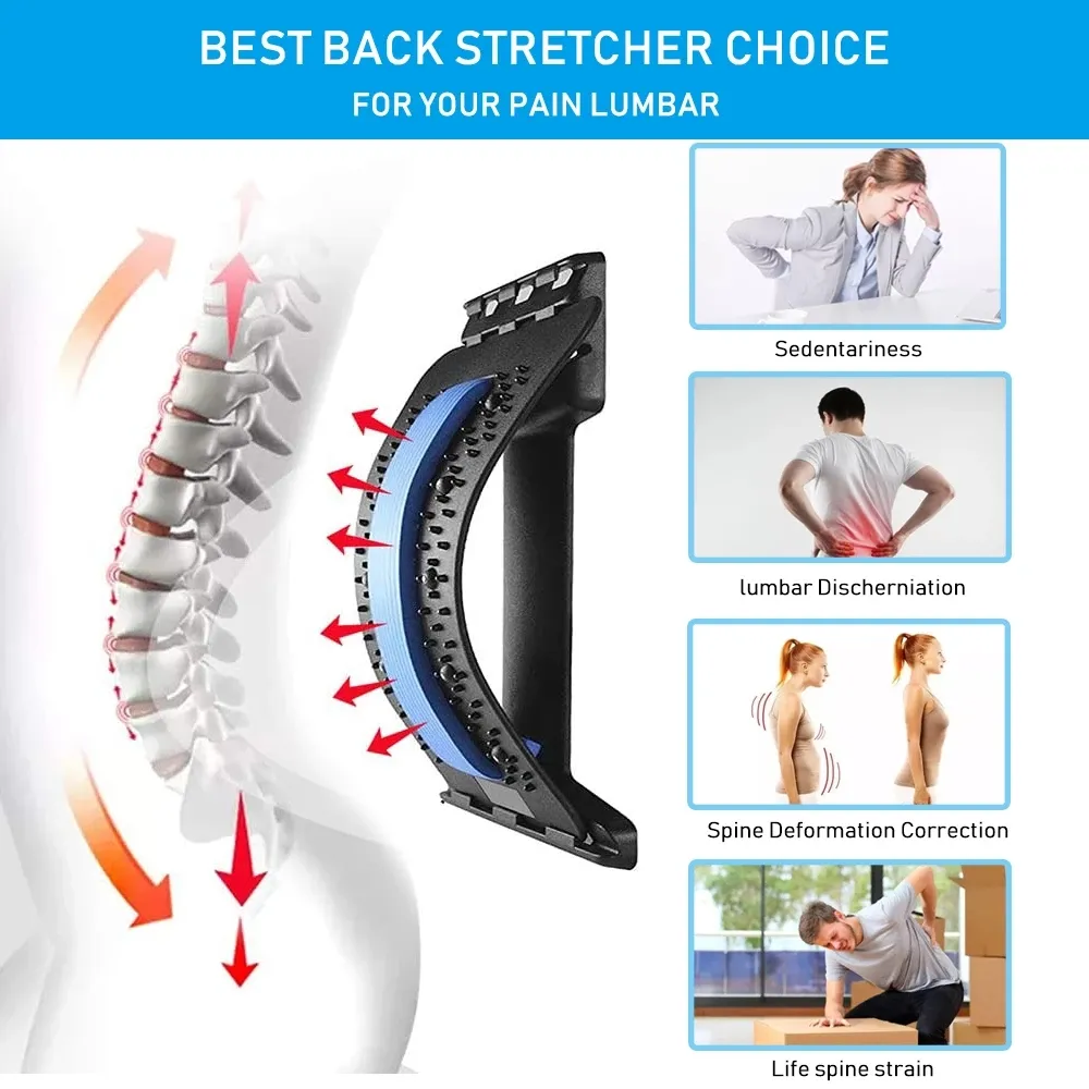 4 Level Neck Shoulder Stretcher Magnetotherapy Adjustable Support Back Lumbar Cervical Spine Massage Pain Relief Chiropractic