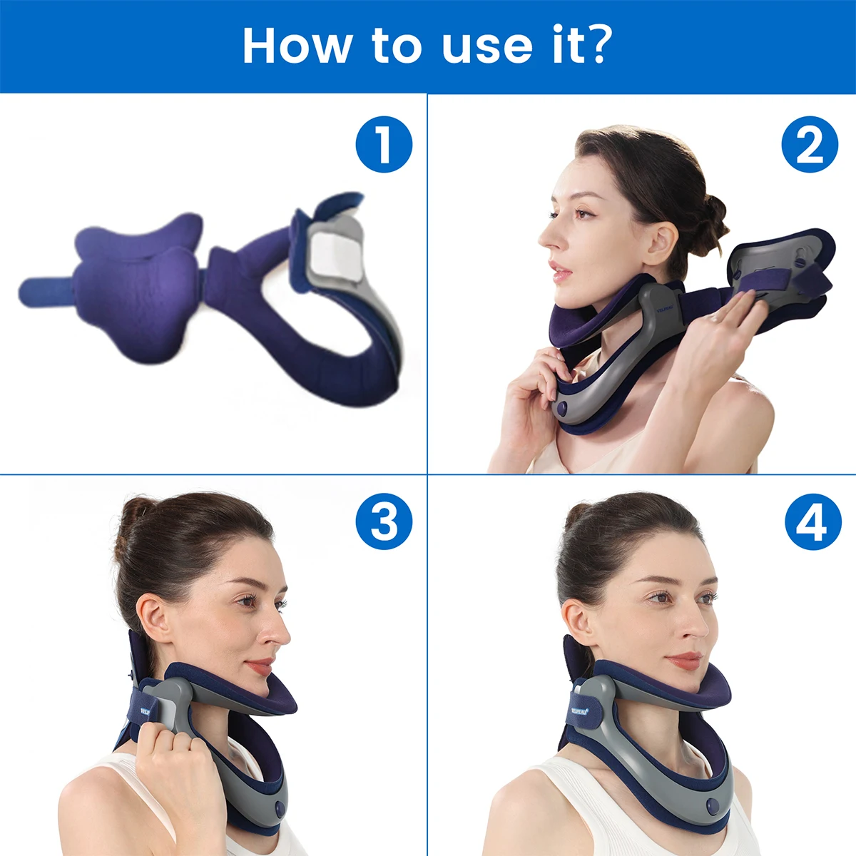 Cervical Traction Device Inflatable for Stretch Care Neck Stretcher Cervical Posture Corrector Angle Can be Adjustable