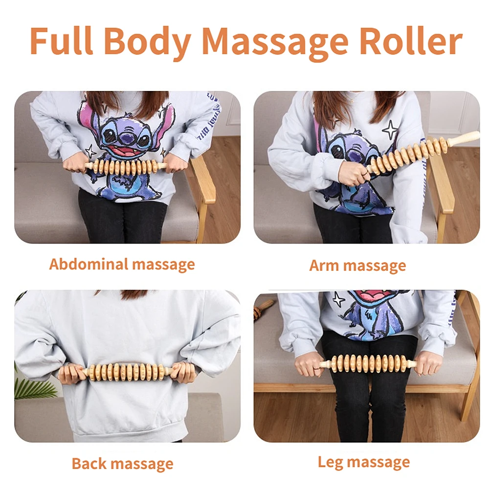 1 PC Wood Bendable Massage Roller Wooden Therapy Massager Tools,Lymphatic Drainage,Cellulite Trigger Point Manual Muscle Release