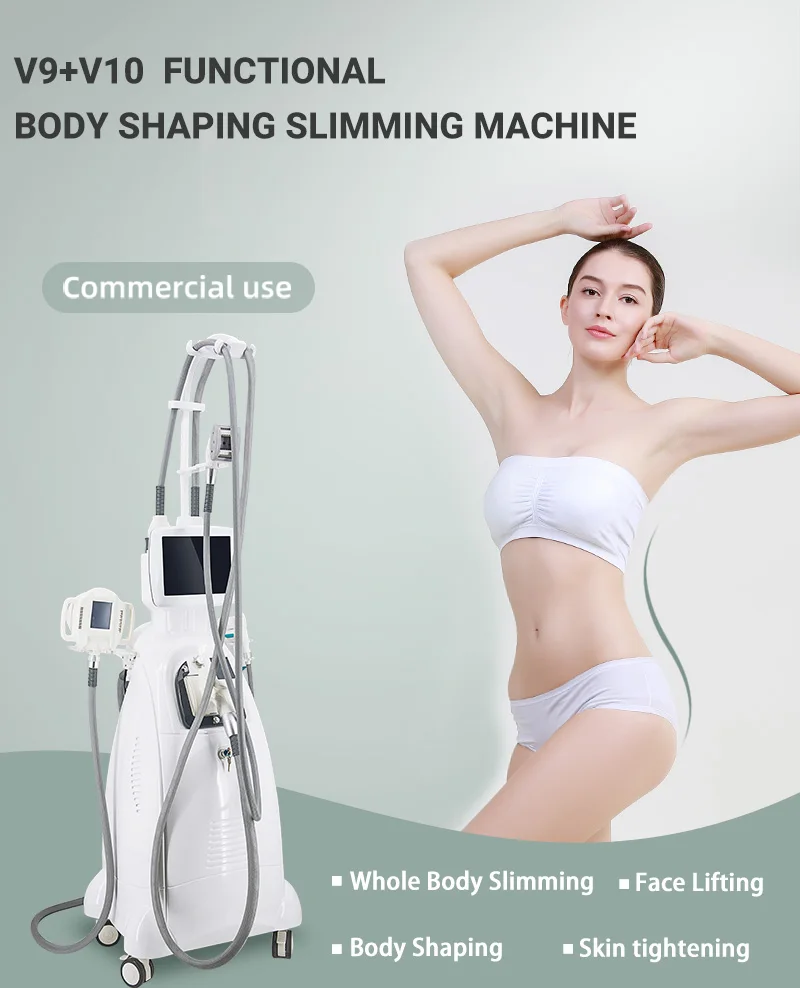 Body Shape Body Slimming Fat Burning V9 V10  Rollers Massager 6 In 1 Roller Vacuum Cavitation 40K Skin Tightening Machine