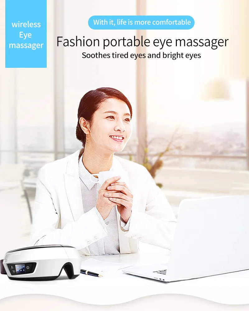 Eye Massager With Heat Smart Airbag Vibration Eye Care Compress Bluetooth Eye Massage Relax Migraines Relief Improve Sleep