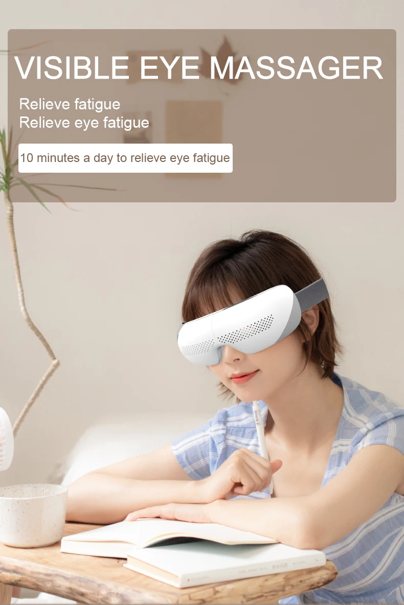 Newest Heated Eye Massager with Bluetooth Music for Migraine, Smart Airbag Compress Eye Mask for Improve Sleep Relax Eye Strain