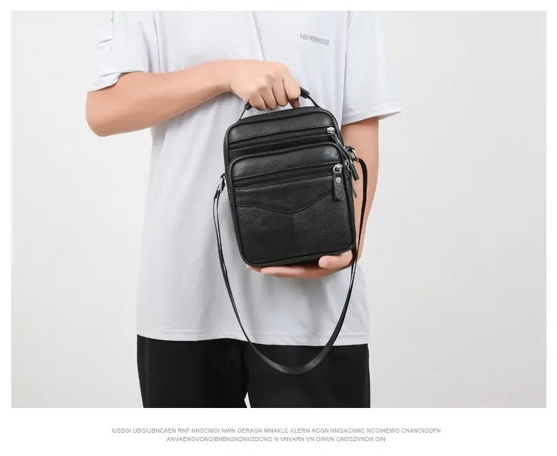 2024 Men's Bag Genuine Leather Handbags Business Shoulder Bags Men Messenger Bags Small Crossbody Bags for Man Fashion Handbag