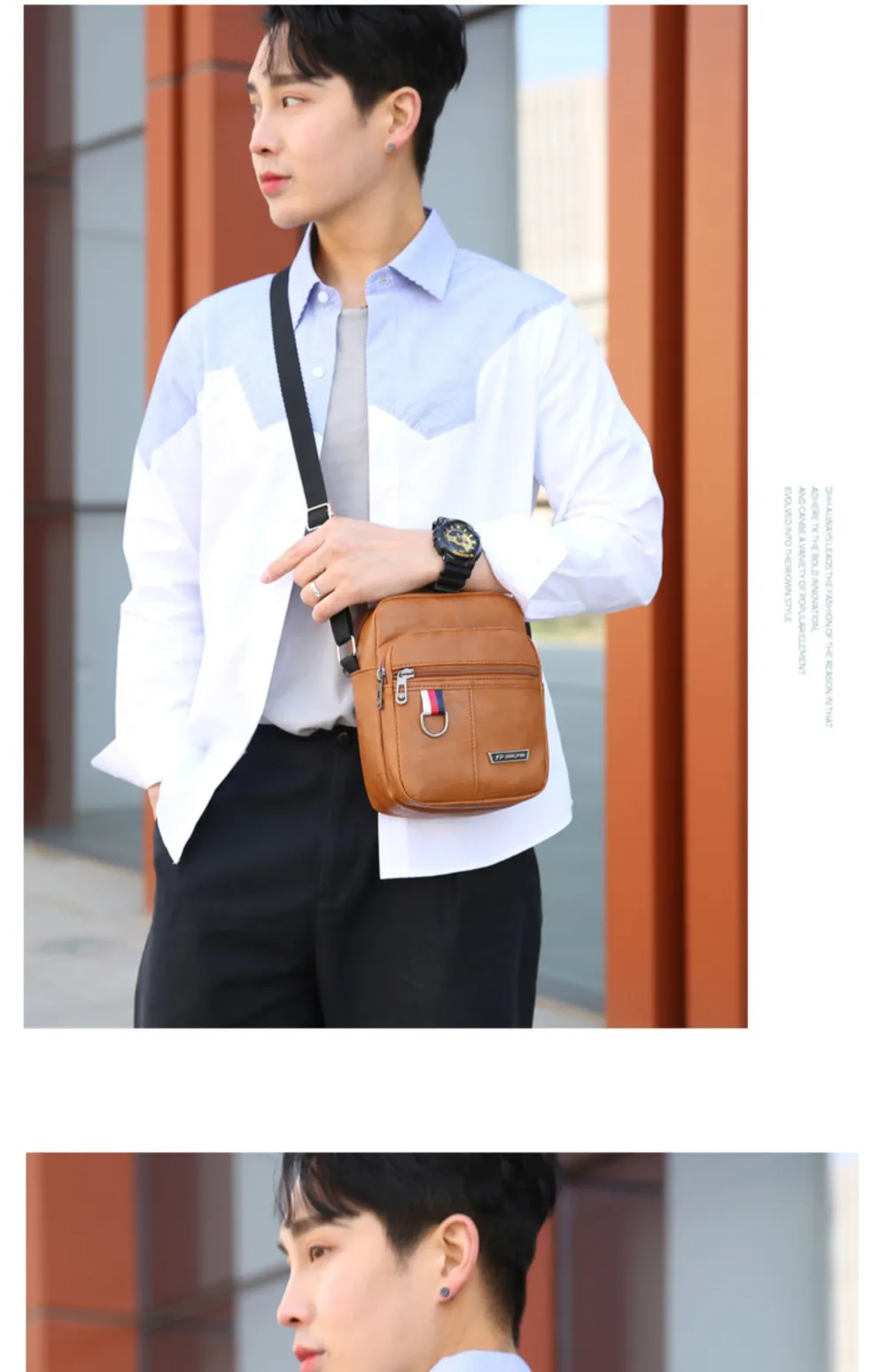 2024 Men S Messenger Bag Crossbody Shoulder Bags PU Leather Men Travel   49175 2smksa 