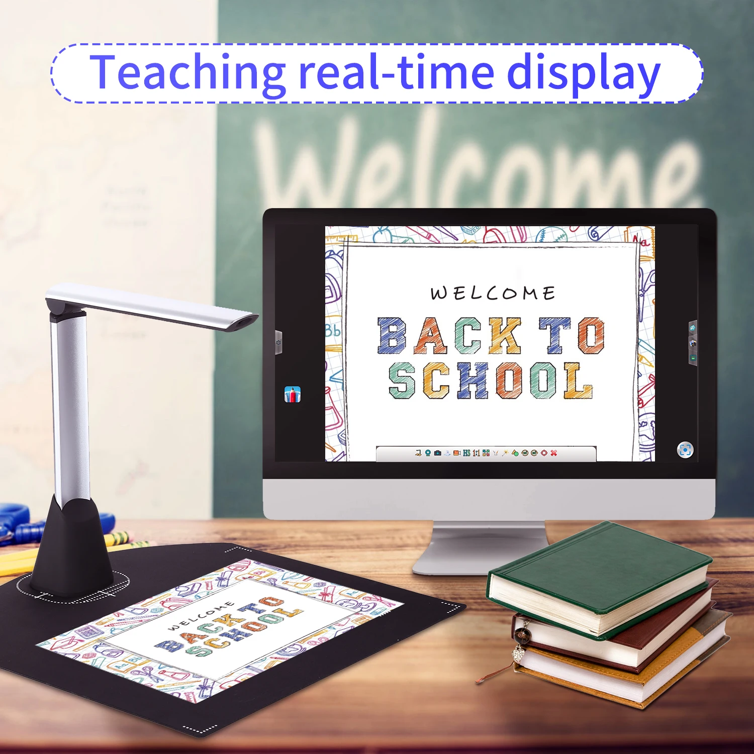 BK35 Document Camera Scanner 8 Mega-Pixel HD Camera A4 Capture Size w/ LED Light Teaching Software for Teachers Online Teaching