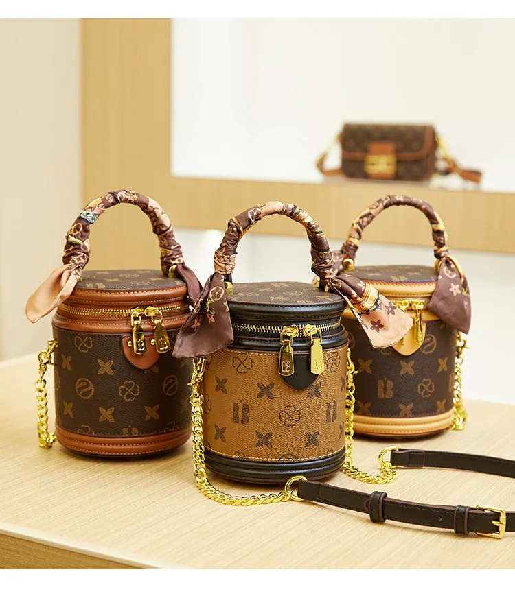 Barrel-shaped Bag Fashion Shoulder Bag Temperament Crossbody Bag Women Handbag Luxury Designer Handbag Crossbody Bag