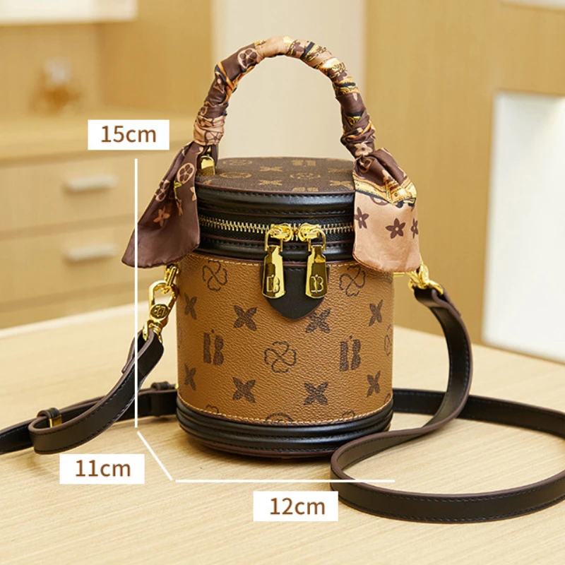 Barrel-shaped Bag Fashion Shoulder Bag Temperament Crossbody Bag Women Handbag Luxury Designer Handbag Crossbody Bag