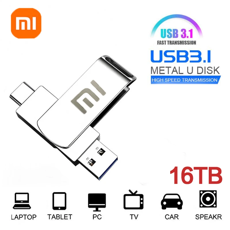 Lenovo U Disk 16TB USB 3.0 High Speed Pen Drive 8TB 4TB Transfer Metal Memory Card SSD Pendrive Flash Drive Memoria USB Stick