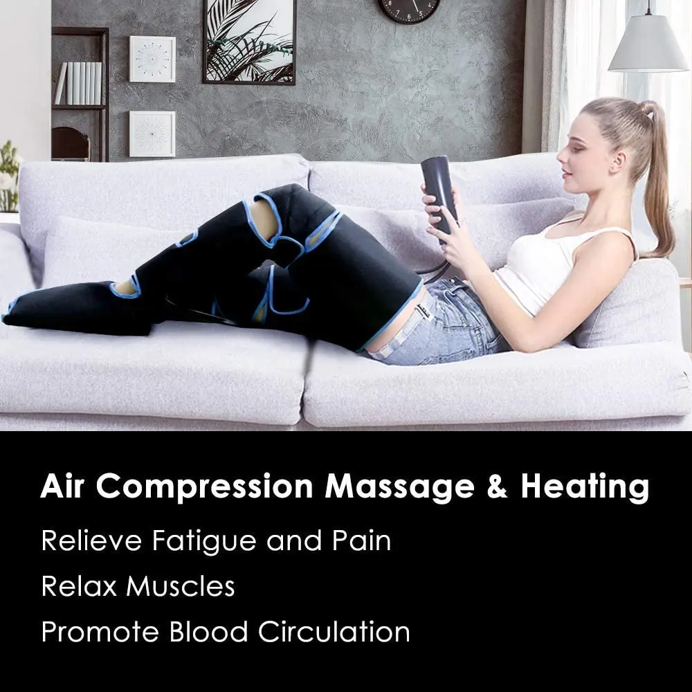Rechargeable Leg Muscle Relaxer 6 modes Air Compression Recovery Boot Lymph Release Relieve Foot Fatigue Heating Leg Massager