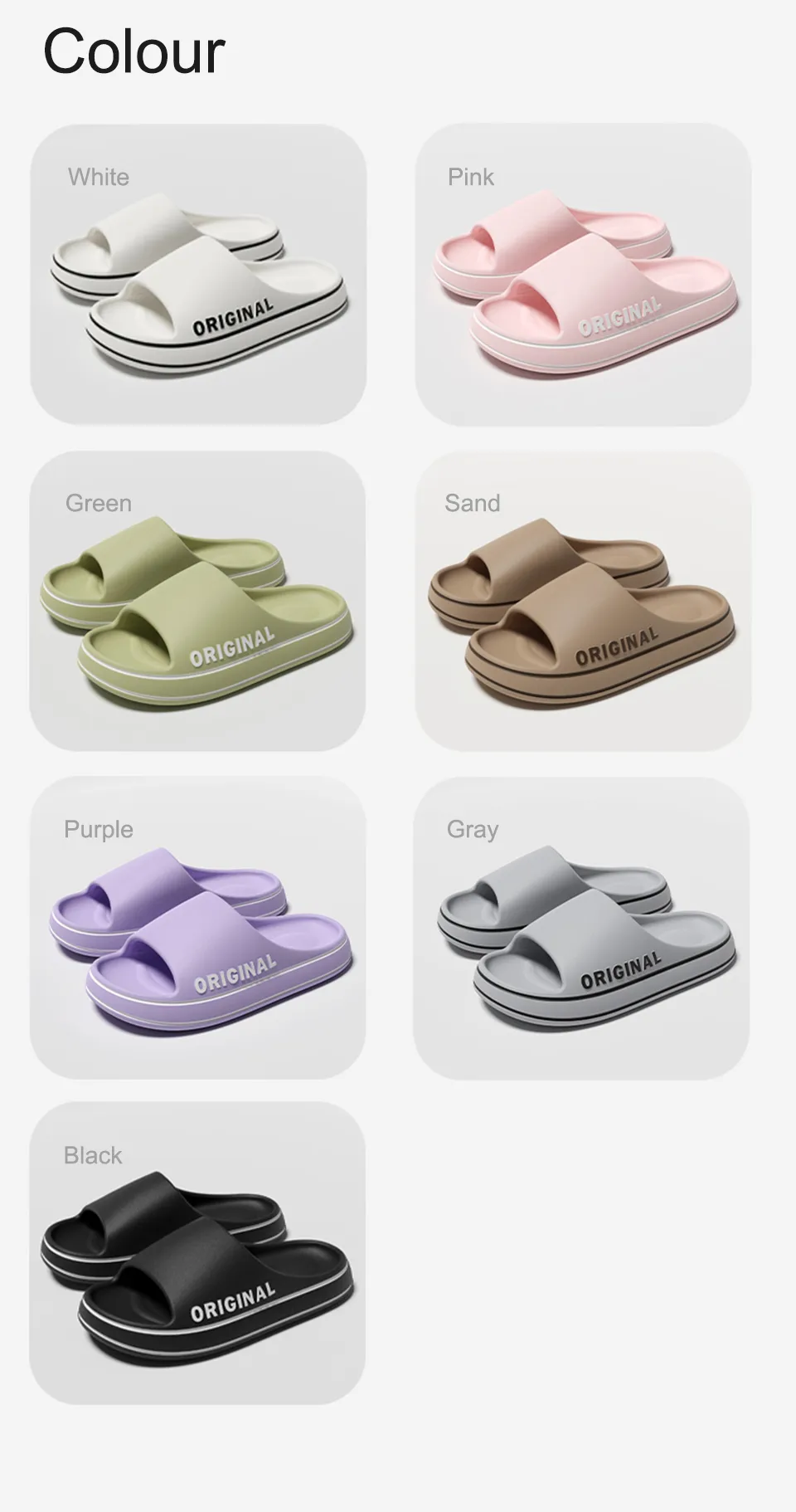 Men Thick Sole Summer Beach Slides Bathroom Anti Slip Slipper Soft Sandals Simplicity Ultra Light Letter Shoe