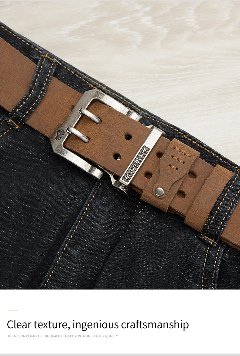 Luxury Designer Belts for Men Vintage Spilt Genuine Leather Pin Buckle Waist Strap Belt for Jeans High Quality W71794