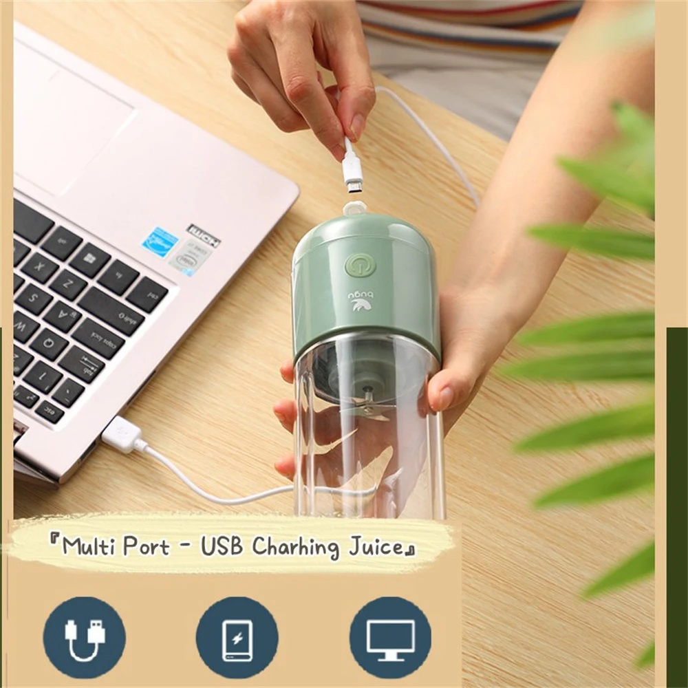 Upgrade Portable Electric Juicer Blender Smoothies Shake Cup Usb Rechargeable Personal Mini Mixer Fresh Fruit Juice Machine