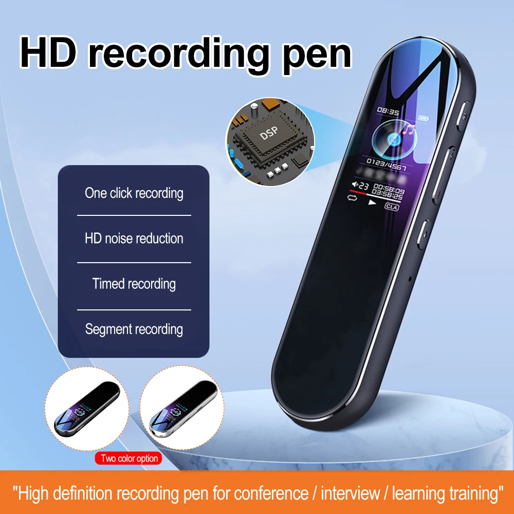 128G Multi-function Recorder Stereo Sound Pickup Dynamic Noise Reduction One-key Recording 8-64G Dictaphone Pen Music MP3 Player
